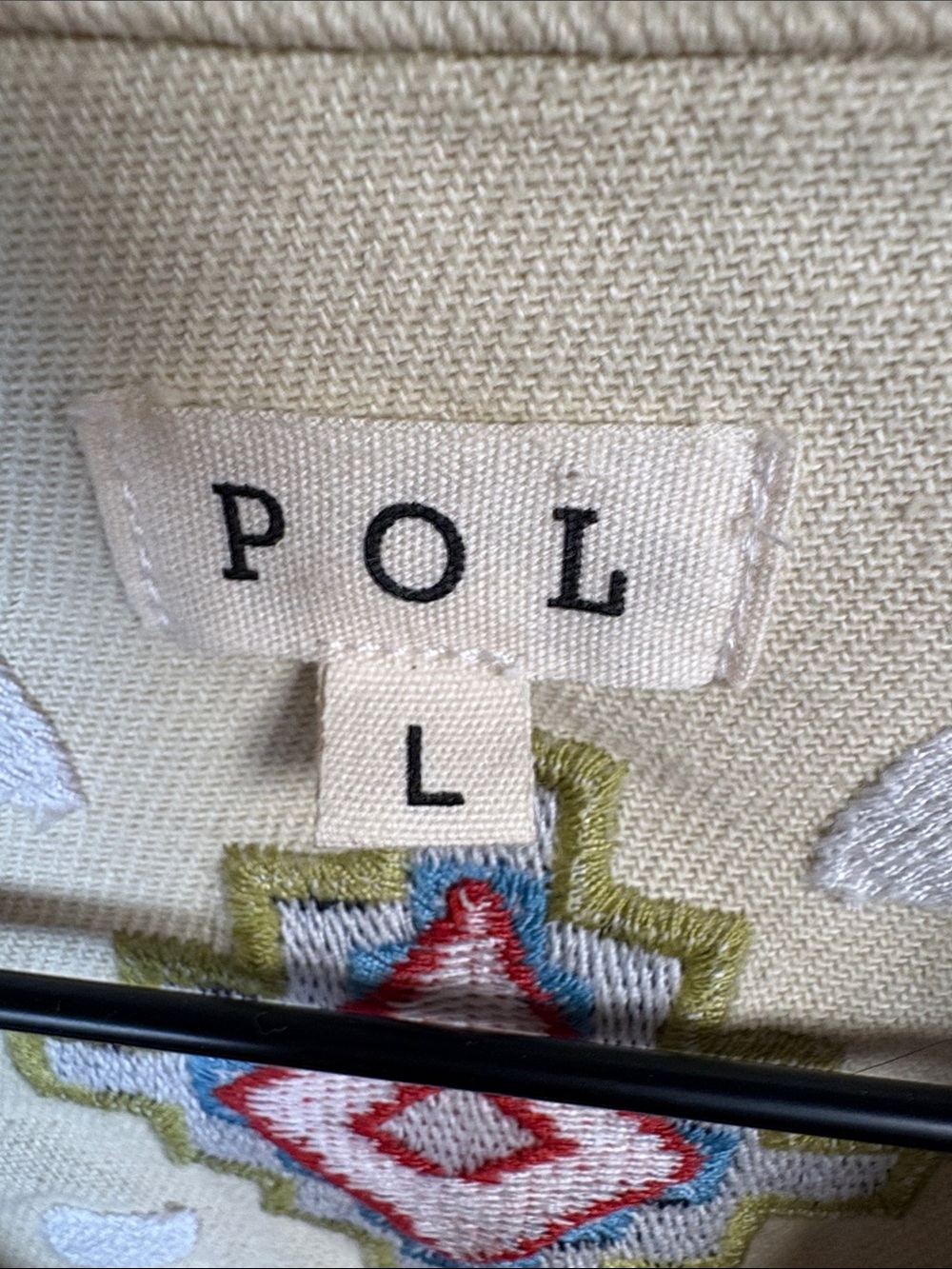 POL Southwestern Cream Embroidered Denim Rodeo Cowgirl Jacket size large - Picture 7 of 8